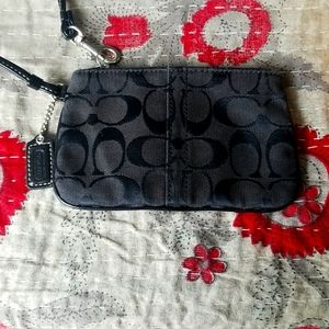 Vintage Black Coach Women's Wristlet